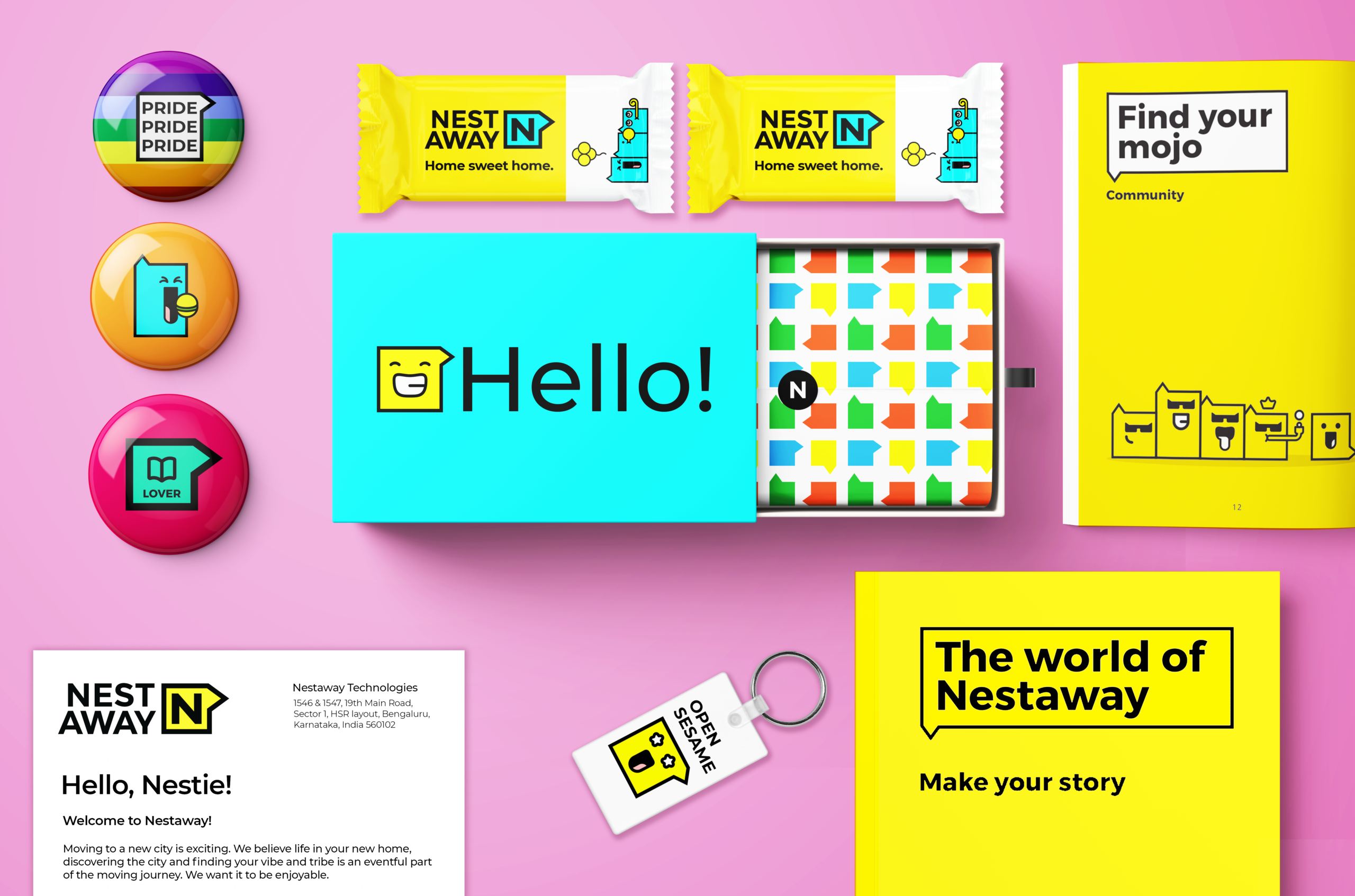 Collateral and Welcome Kit design for Nestaway by Lopez Design