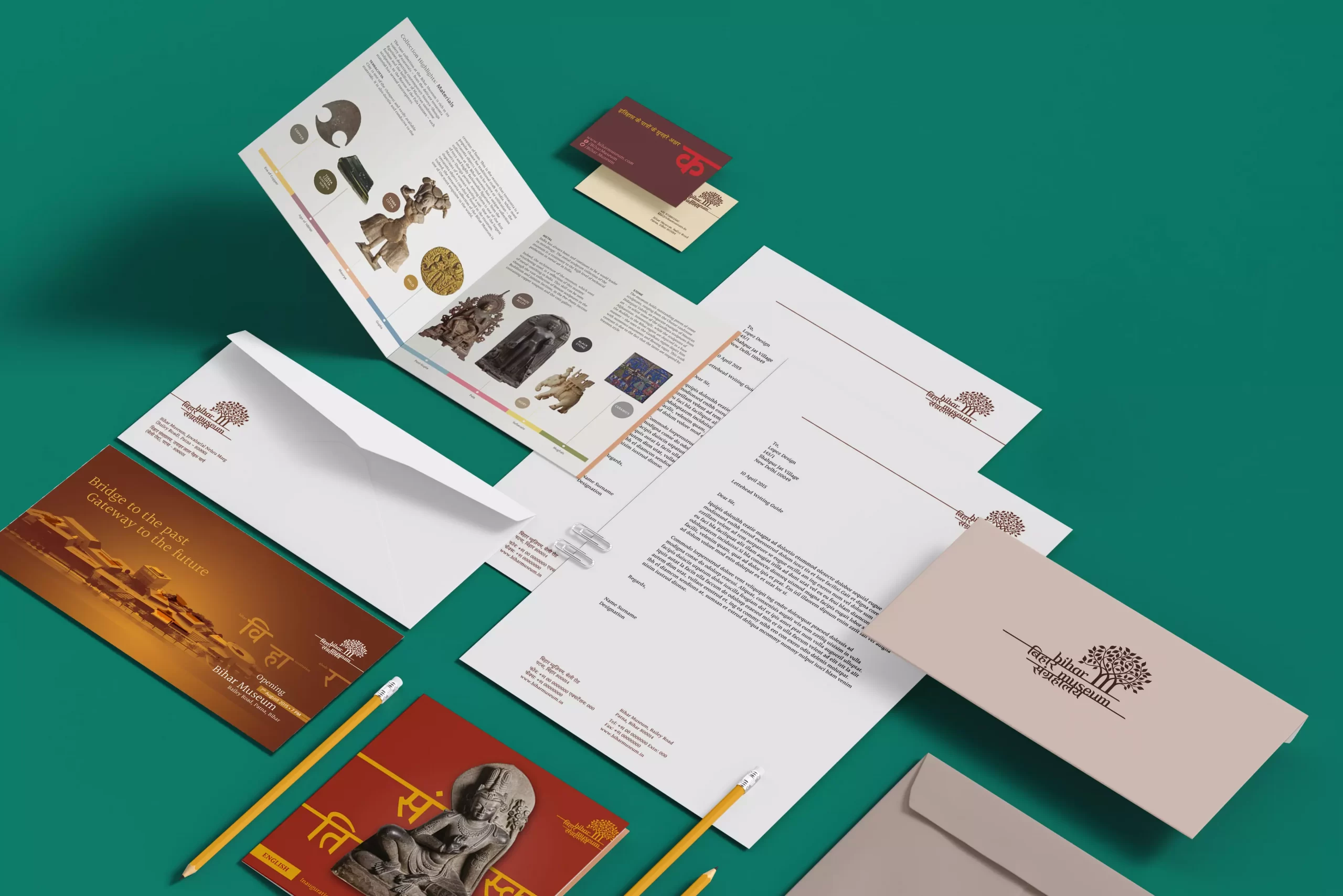 Collateral and stationery design for Bihar Museum