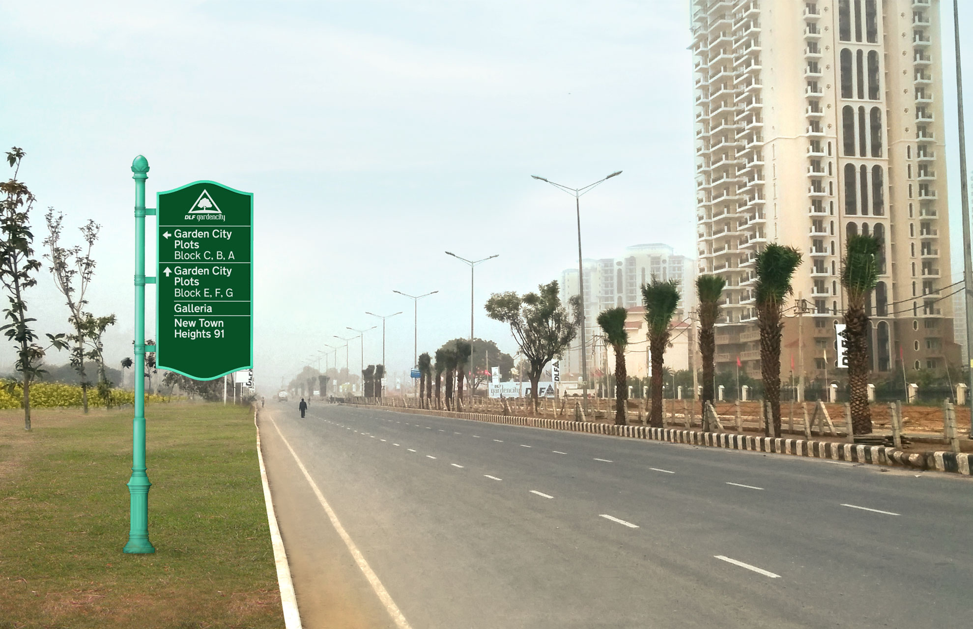 lopez-design-dlf-garden-city-wayfinding-gurgaon-site-road