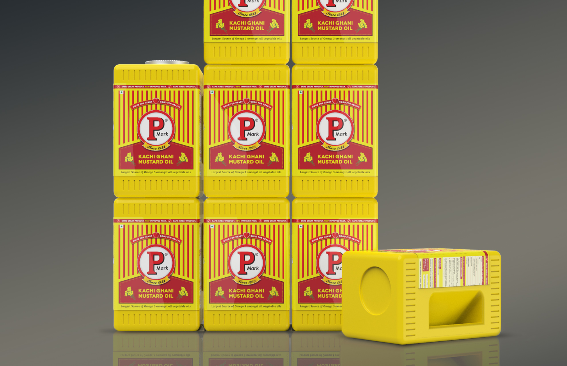 lopez-design-p-mark-oil-five-litre-pack-packaging-graphics-pmark-can-stacking