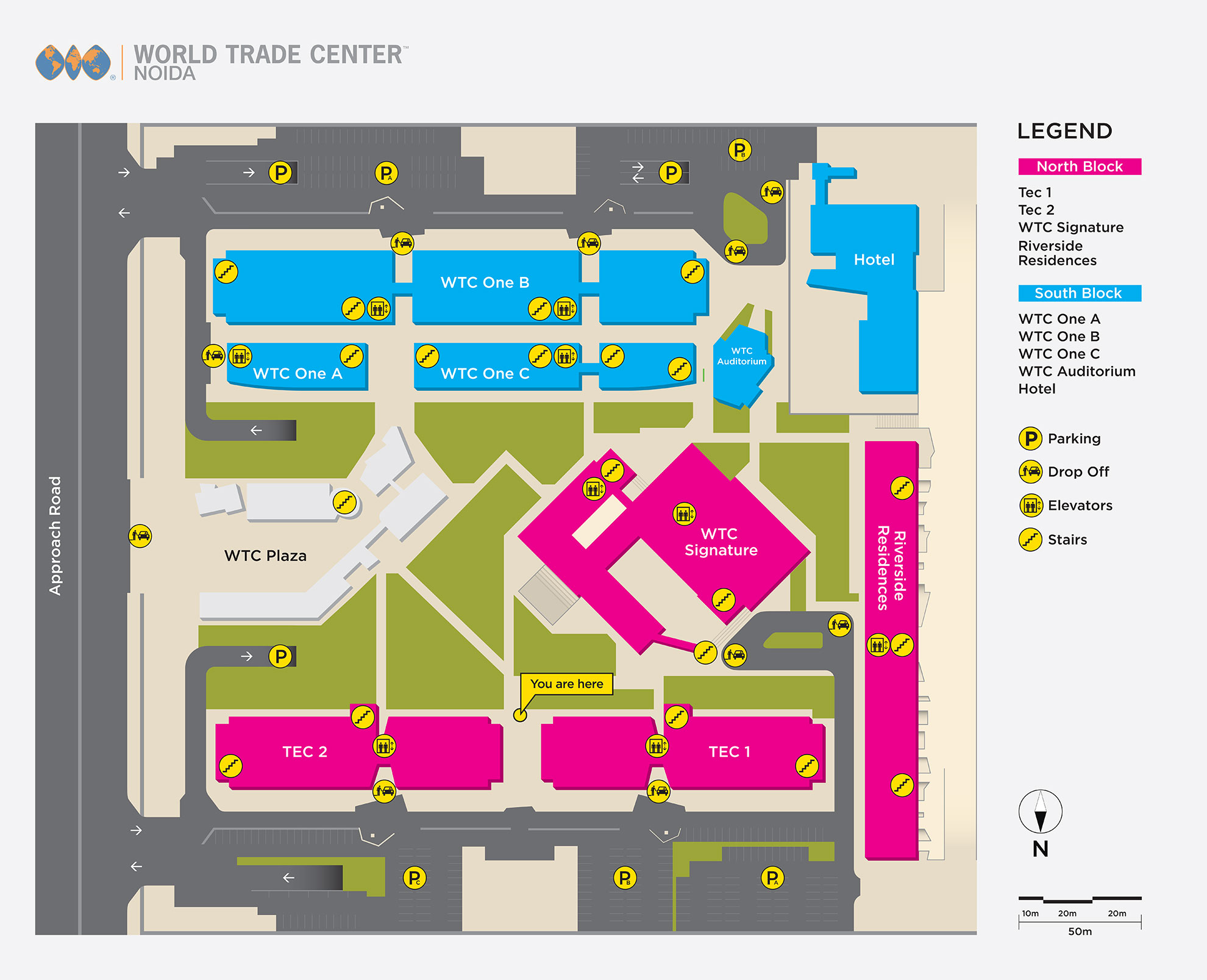 lopez-design-wtc-noida-signage-office-orientation-map-icons-you-are-here