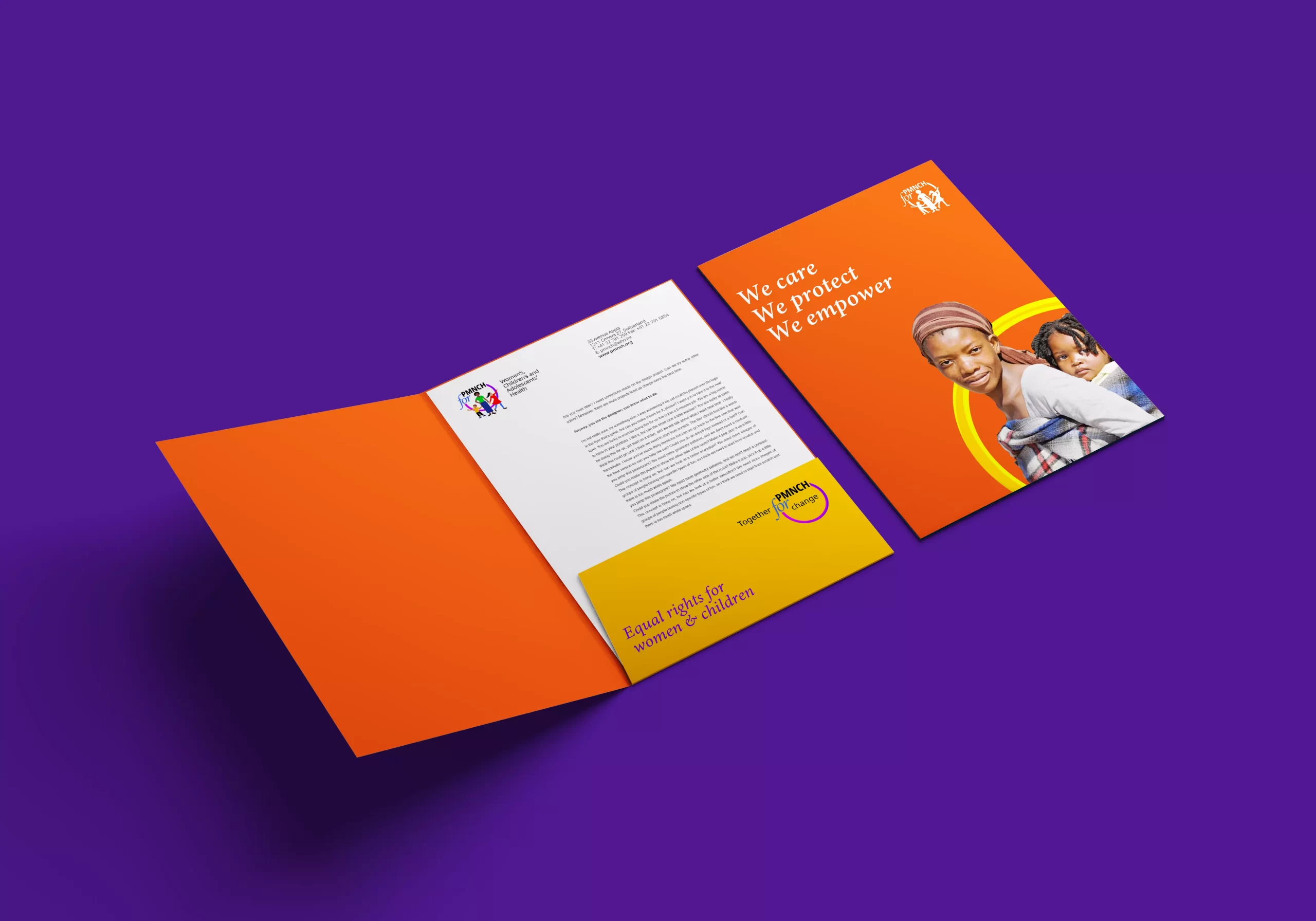 collateral and docket folder design for PMNCH by Lopez Design