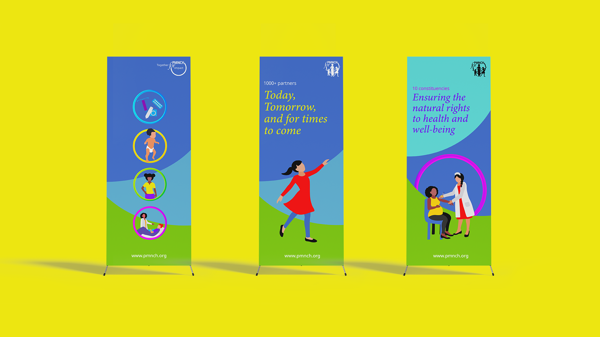 standing poster advertisement for PMNCH Branding