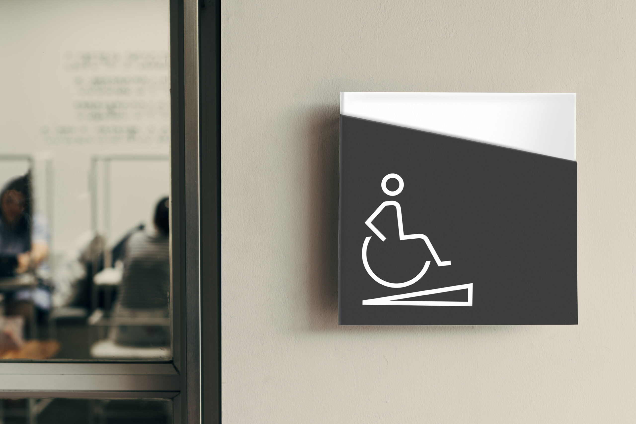 Mockup of wall sign boards